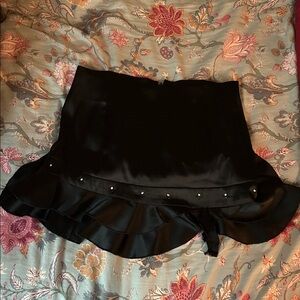 Y2K Elegant Black Ruffled Skirt